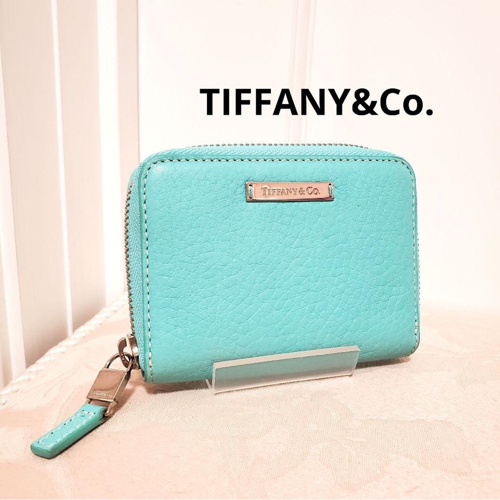 Tiffany & Co. Blue Leather Zip Around Wallet